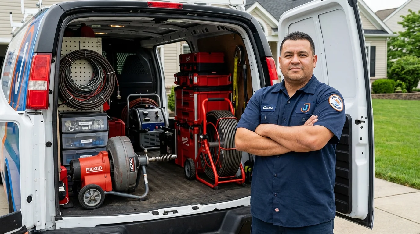 Professional drain cleaning equipment and Johns Plumbing LLC plumber in Lynden