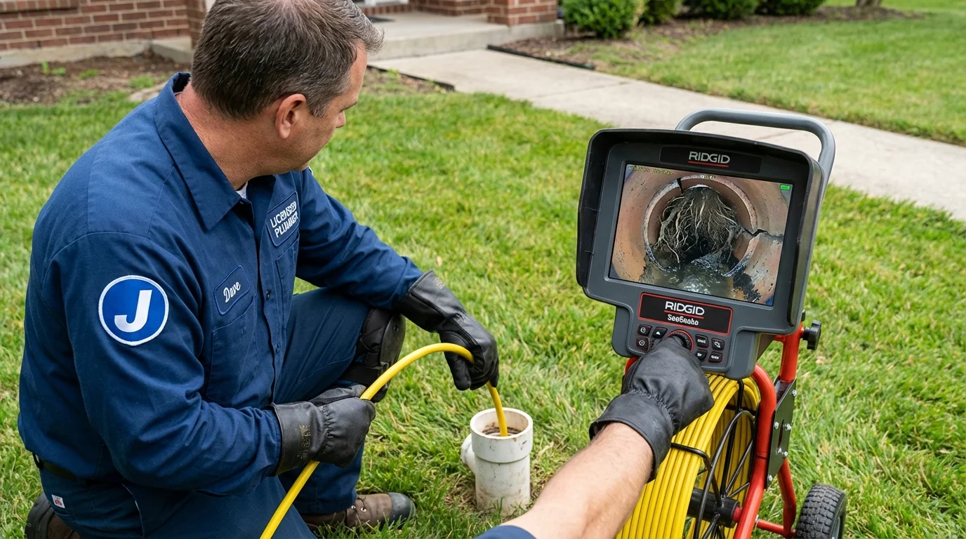 Sewer camera inspection being performed by Johns Plumbing LLC in Lynden