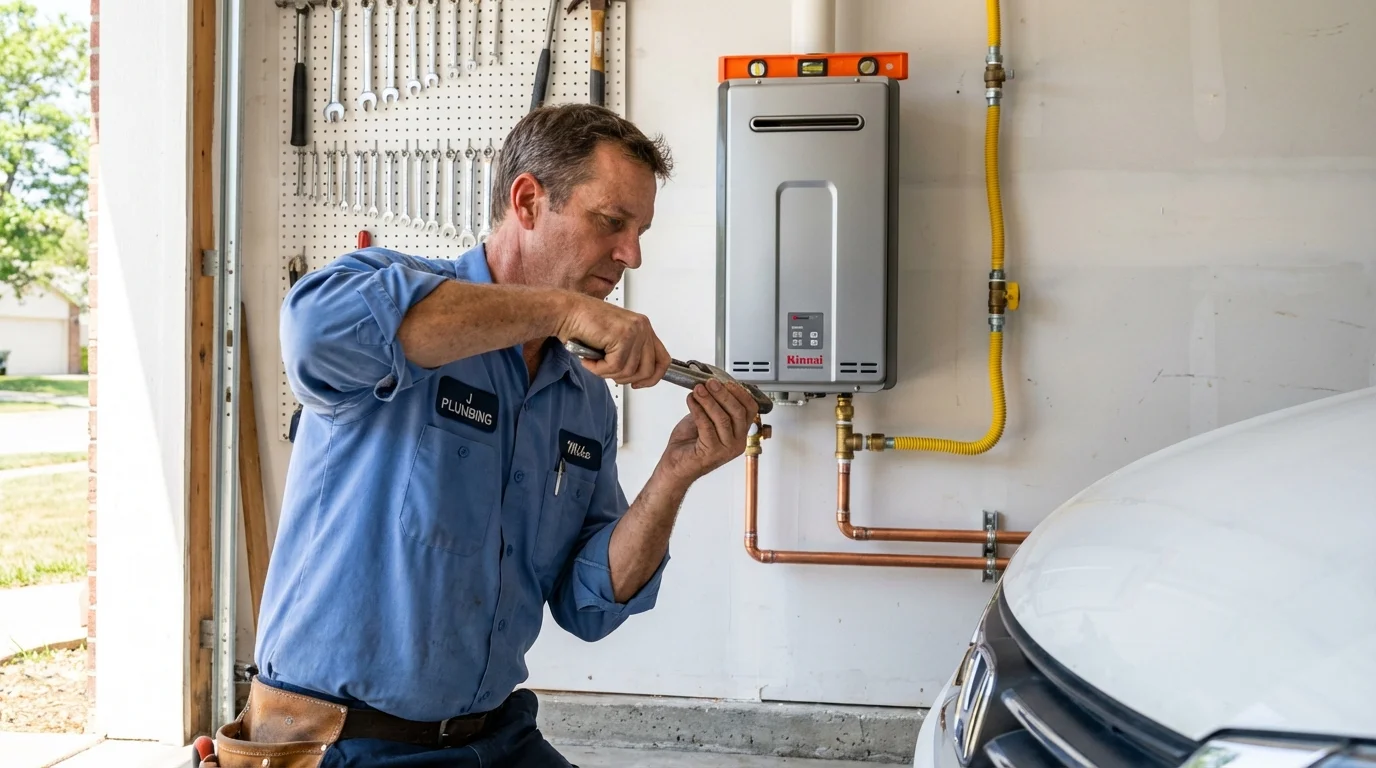 Tankless water heater installation by a Johns Plumbing LLC plumber in Lynden